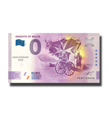 Anniversary 0 Euro Souvenir Banknote Knights of Malta Malta FEAT 2022-1