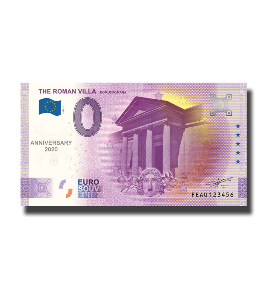 Anniversary 0 Euro Souvenir Banknote The Roman Villa Malta FEAU 2022-1