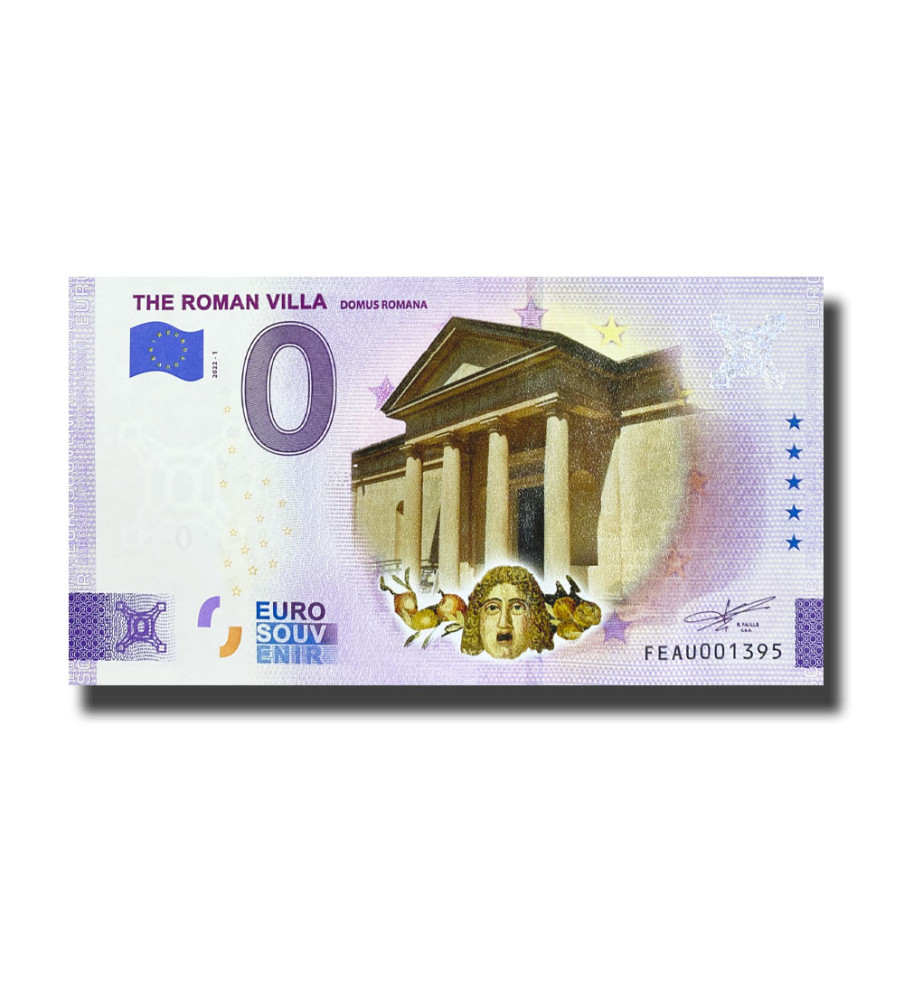 0 Euro Souvenir Banknote The Roman Villa Colour Malta FEAU 2022-1