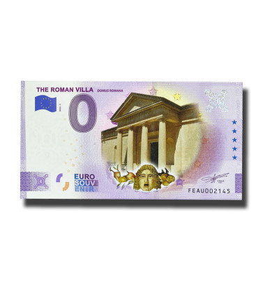 Anniversary 0 Euro Souvenir Banknote The Roman Villa Colour Malta FEAU 2022-1