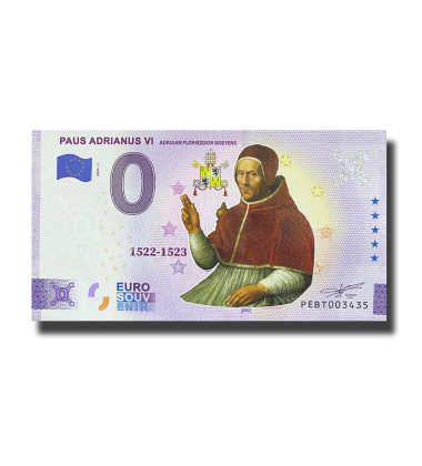 0 Euro Souvenir Banknote Paus Adrianus VI Colour Netherlands PEBT 2022-1