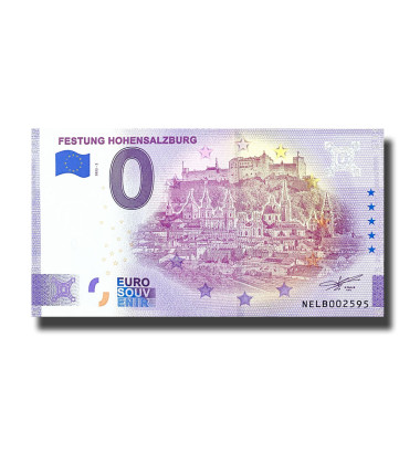 0 Euro Souvenir Banknote Festung Hohensalzburg Austria NELB 2022-2