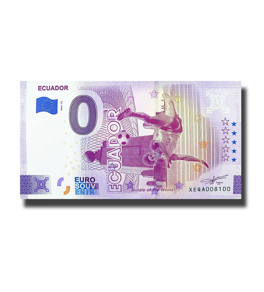 0 Euro Souvenir Banknote World Cup Qatar - Ecuador Germany XEQA 2022-EC