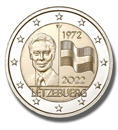 2022 Luxembourg Flag 2 Euro Coin