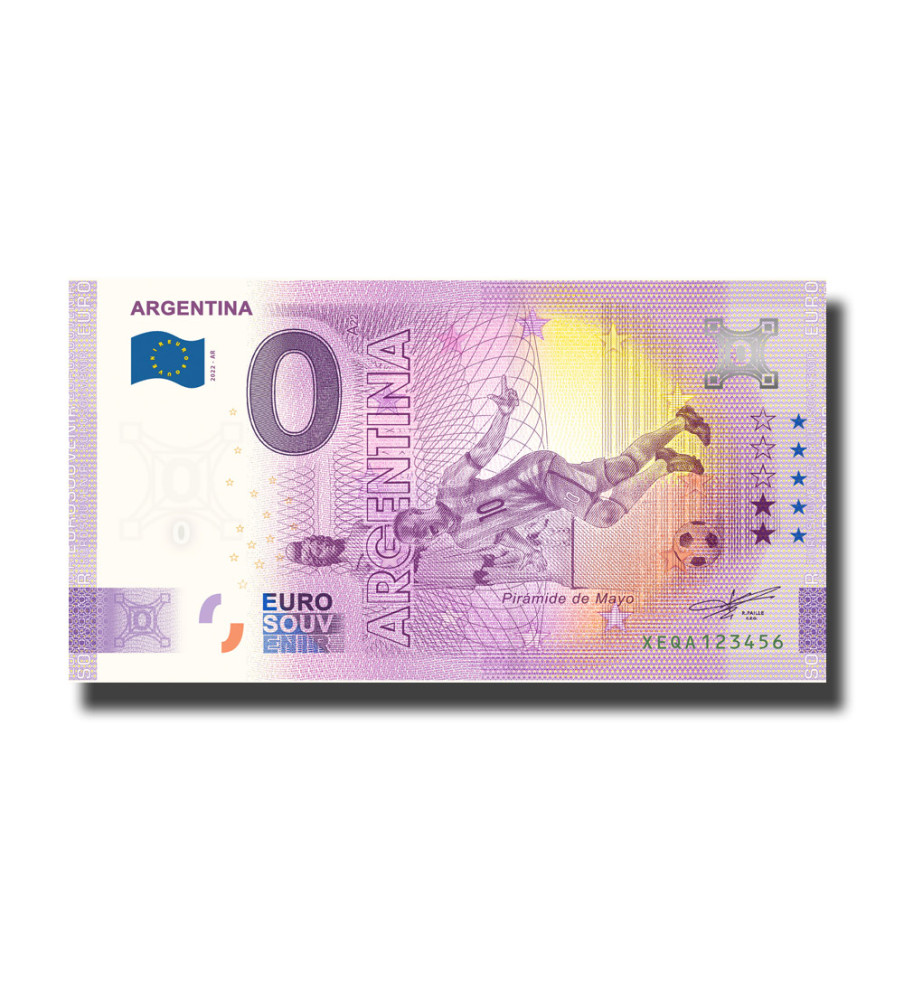 0 Euro Souvenir Banknote World Cup Qatar - Argentina Germany XEQA 2022-AR