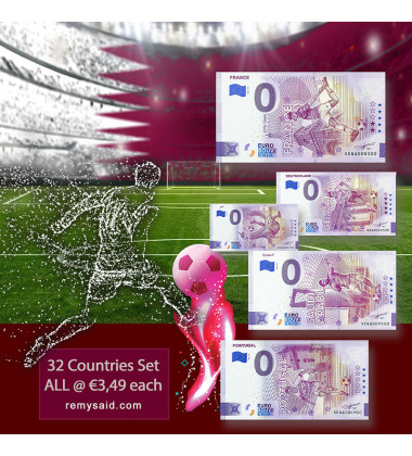 0 Euro Souvenir Banknote Football World Cup Qatar - Set of 32 Countries  XEQA 2022 Set of 32