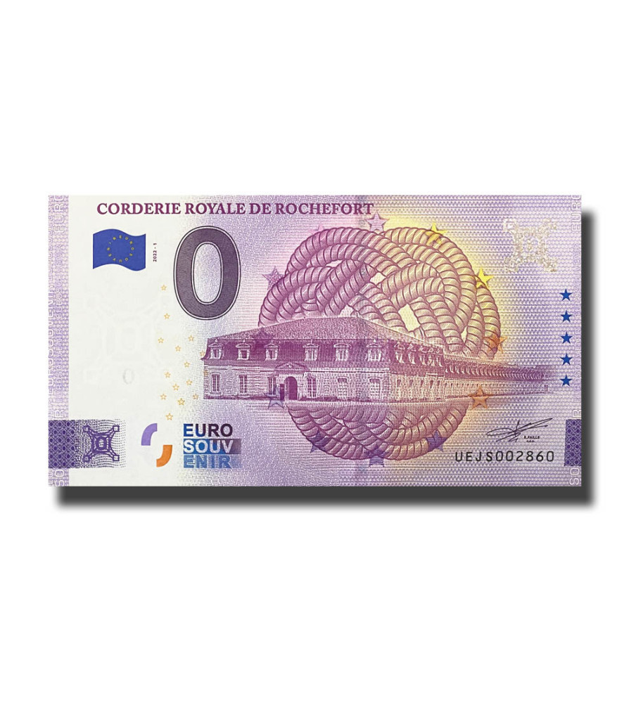 0 Euro Souvenir Banknote Corderie Royale De Rochefort France UEJS 2022-1