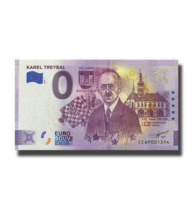 0 Euro Souvenir Banknote Karel Treybal Czech Republic CZAP 2020-1