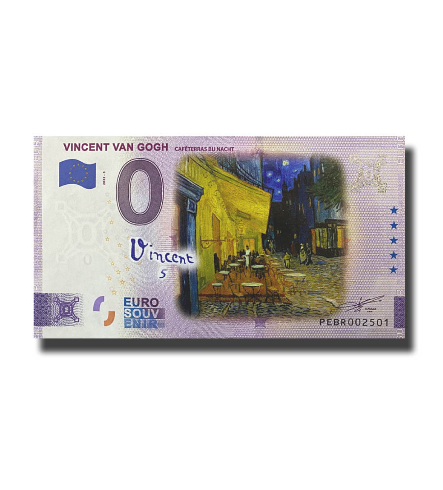 0 Euro Souvenir Banknote Vincent van Gogh Colour Netherlands PEBR 2022-5