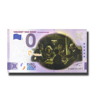 0 Euro Souvenir Banknote Vincent van Gogh Colour Netherlands PEBR 2022-6