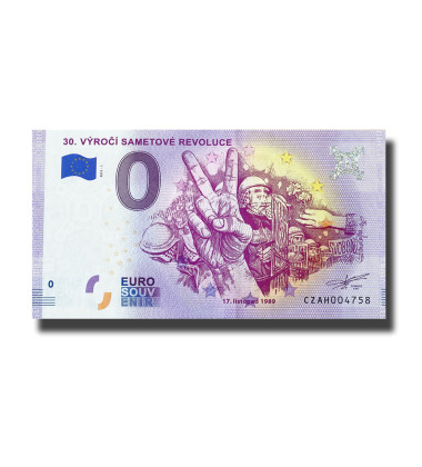 0 Euro Souvenir Banknote 30. Vyroci Sametove Revoluce Czech Republic CZAH 2019-1