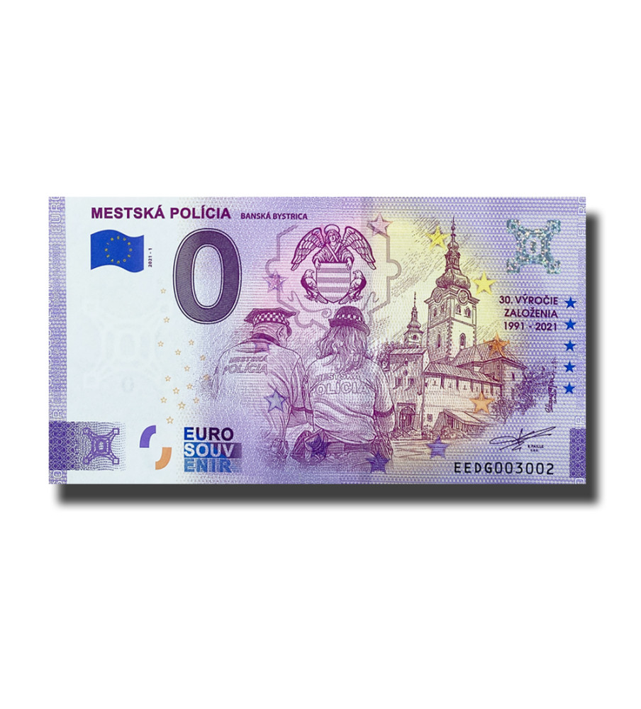 0 Euro Souvenir Banknote Mestska Policia Slovakia EEDG 2021-1