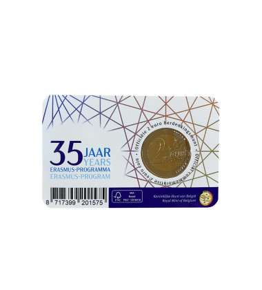 2022 Belgium Erasmus 2 Euro Coin Card