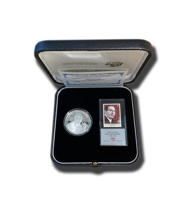 2016 Malta Dom Mintoff €10 Silver Coin And Silver Stamp