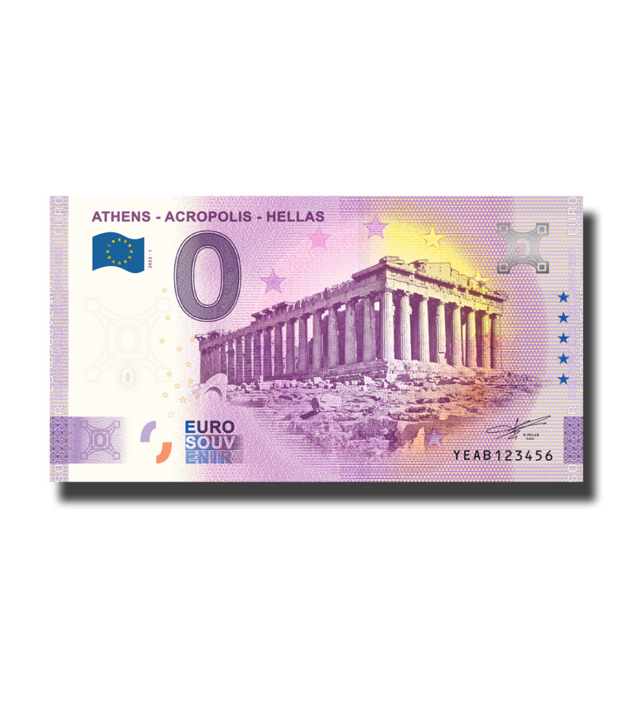 0 Euro Souvenir Banknote Athens - Acropolis - Hellas Greece YEAB 2022-1