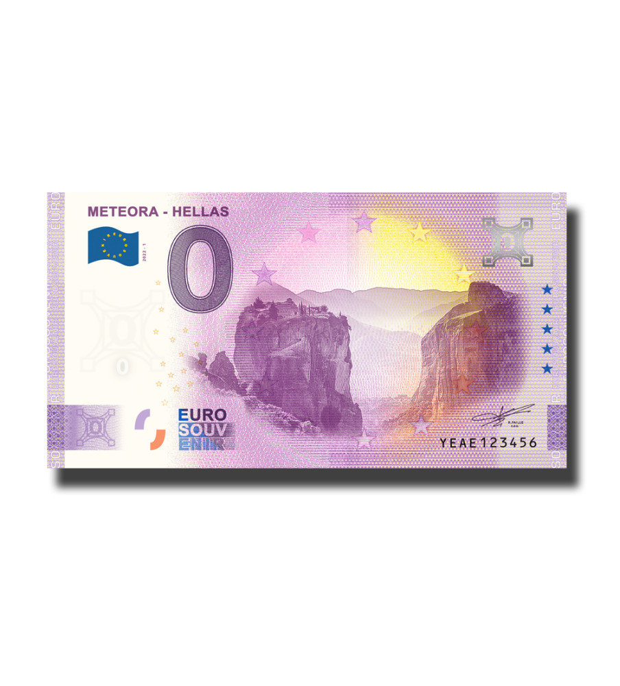 0 Euro Souvenir Banknote Meteora - Hellas Greece YEAE 2022-1