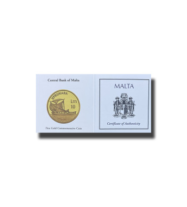 2002 MALTA XPRUNARA LM 10 GOLD COIN PROOF-LIKE GOLD