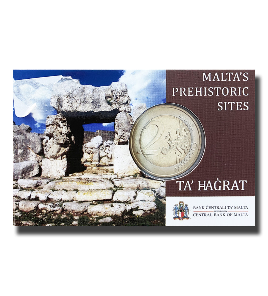 2019 Malta Ta Hagrat Temples 2 Euro Coin Card