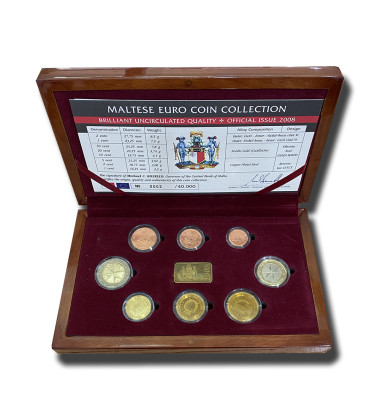 2008 Malta Euro Coin Set Certificate number 00002