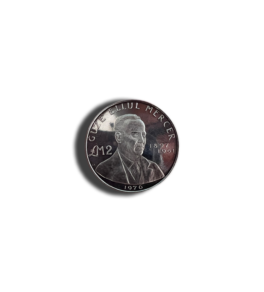 1976 MALTA LM2 SILVER COIN GUZE ELLUL MERCER