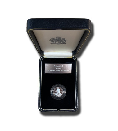 1989 MALTA 25TH ANN. INDEPENDENCE LM 2 SILVER COIN PROOF SILVER Presentation Box