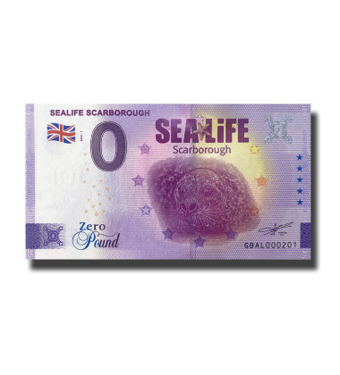 0 Pound Souvenir Banknote Sealife Scarborough United Kingdom GBAL 2022-1