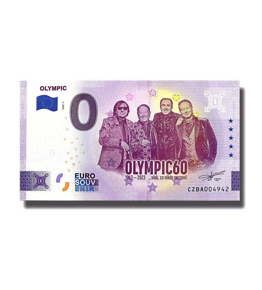 0 Euro Souvenir Banknote Olympic Czech Republic CZBA 2022-1