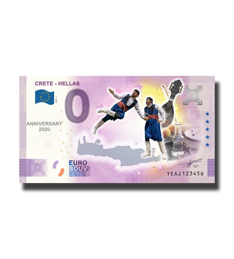 Anniversary 0 Euro Souvenir Banknote Crete - Hellas Colour Greece YEAJ 2022-1