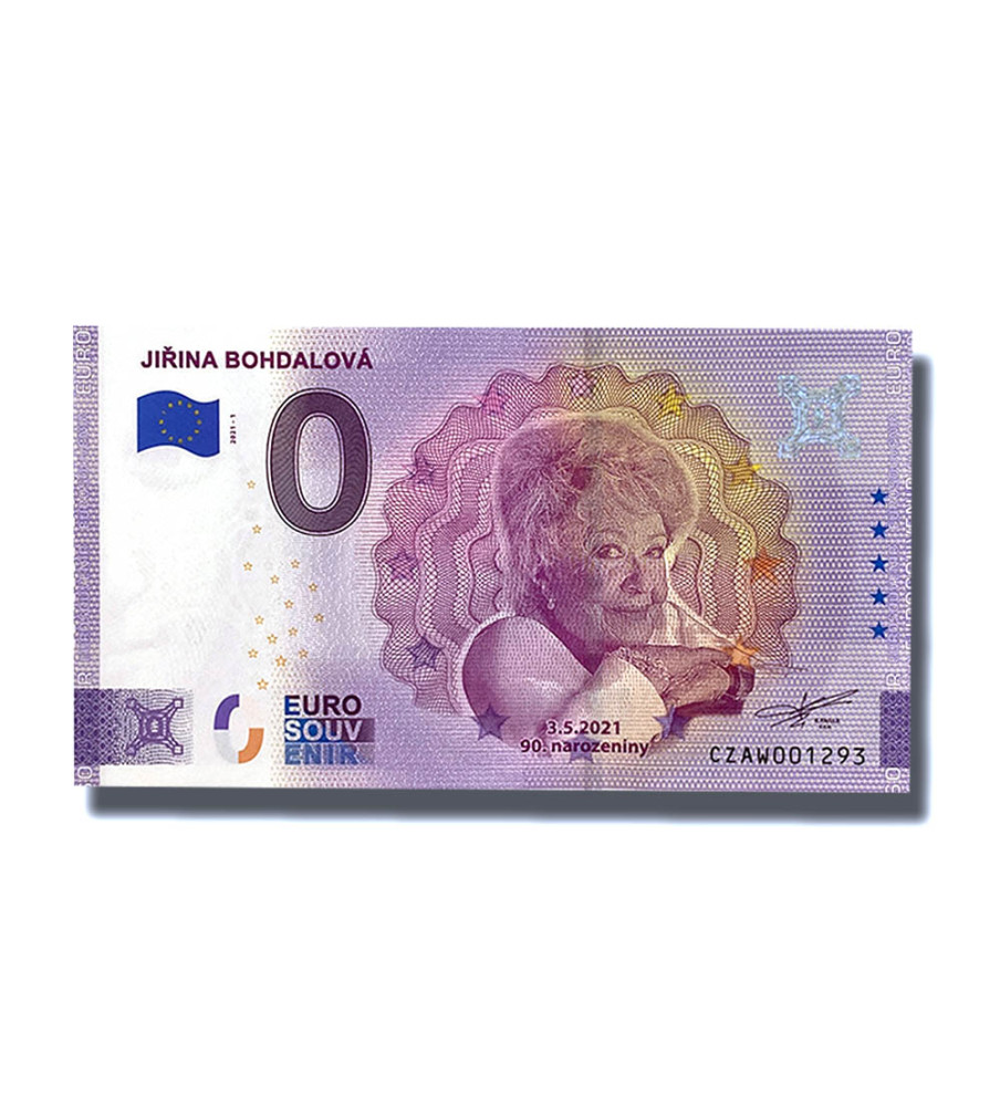 0 Euro Souvenir Banknote Jirina Bohdalova Czech Republic CZAW 2022-1