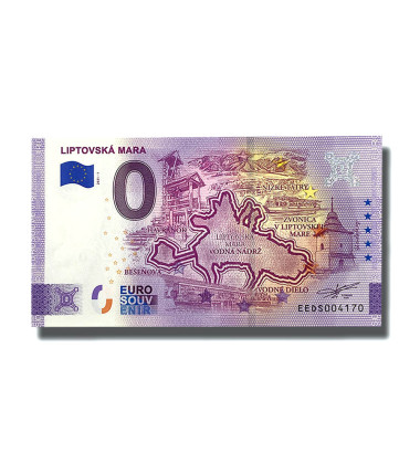 0 Euro Souvenir Banknote Liptovska Mara Slovakia EEDS 2021-1