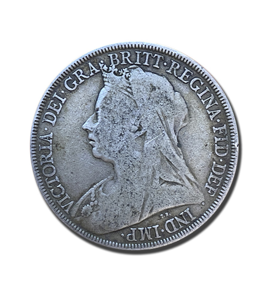 1894 British Silver Crown 5 Shillings Victoria Coin