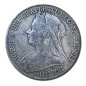 1899 British Silver Crown 5 Shillings Victoria Coin