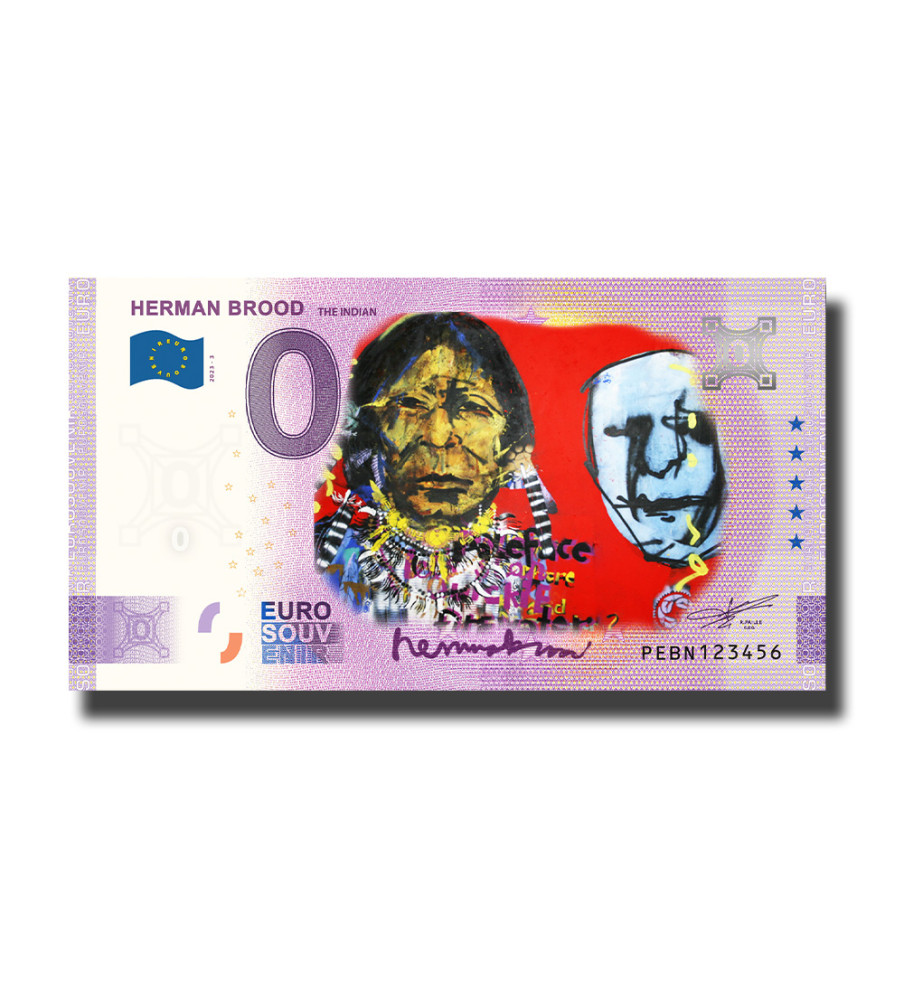 0 Euro Souvenir Banknote Herman Brood The Indian Colour Netherlands PEBN 2023-3