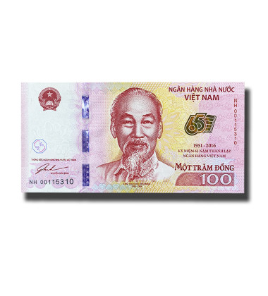 2016 Vietnam 100 Dong Banknote Ho Chi Minh Uncirculated