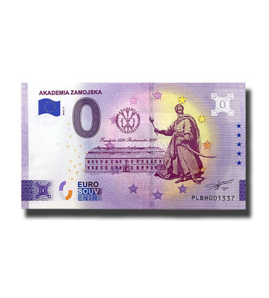 0 Euro Souvenir Banknote Akademia Zamojska Poland PLBH 2022-1