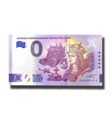 0 Euro Souvenir Banknote Jadwiga Andegawenska Regina Poloniae Poland PLBJ 2022-1