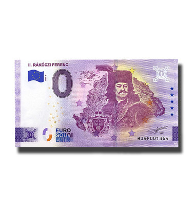 0 Euro Souvenir Banknote II. Rakoczi Ferenc Hungary HUAF 2022-1