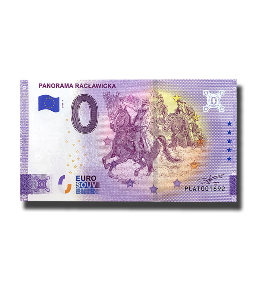 0 Euro Souvenir Banknote Panarama Raclawicka Poland PLAT 2021-1