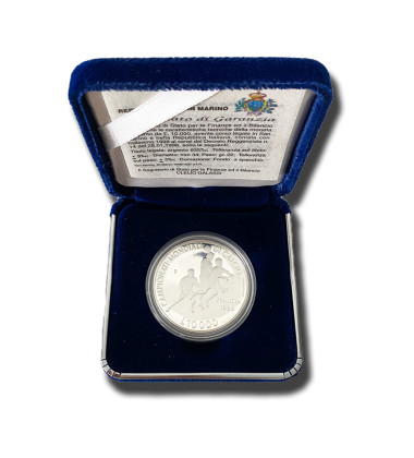 1998 San Marino FIFA World Cup 10000 Lira Silver Coin 22g Proof