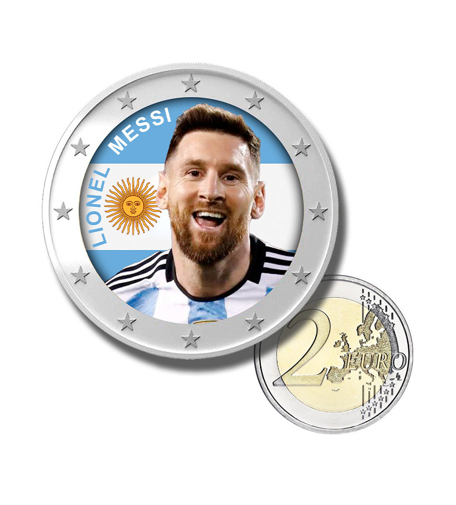 2 Euro Coloured Coin Football Star - Lionel Messi