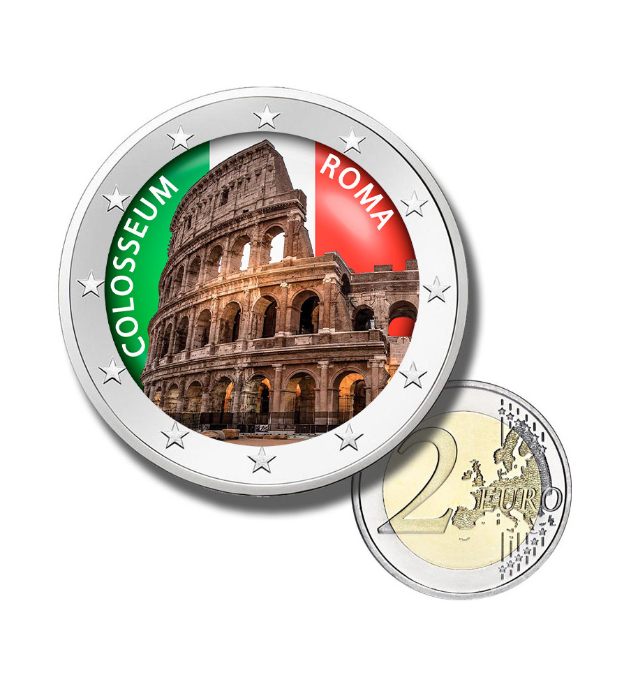 2 Euro Coloured Coin Colosseum - Roma - Italy