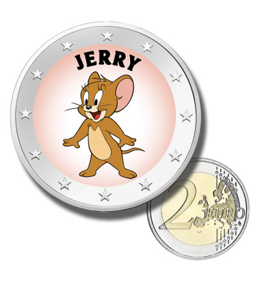 2 Euro Coloured Coin Cartoons - Jerry