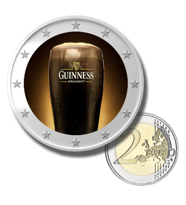 2 Euro Coloured Coin Beer Brand - Guinness