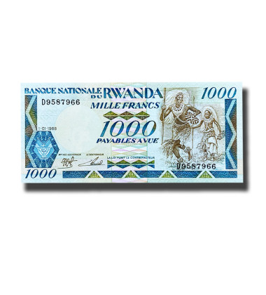 1988 Rwanda 1000 Francs Banknote National Costumes Uncirculated