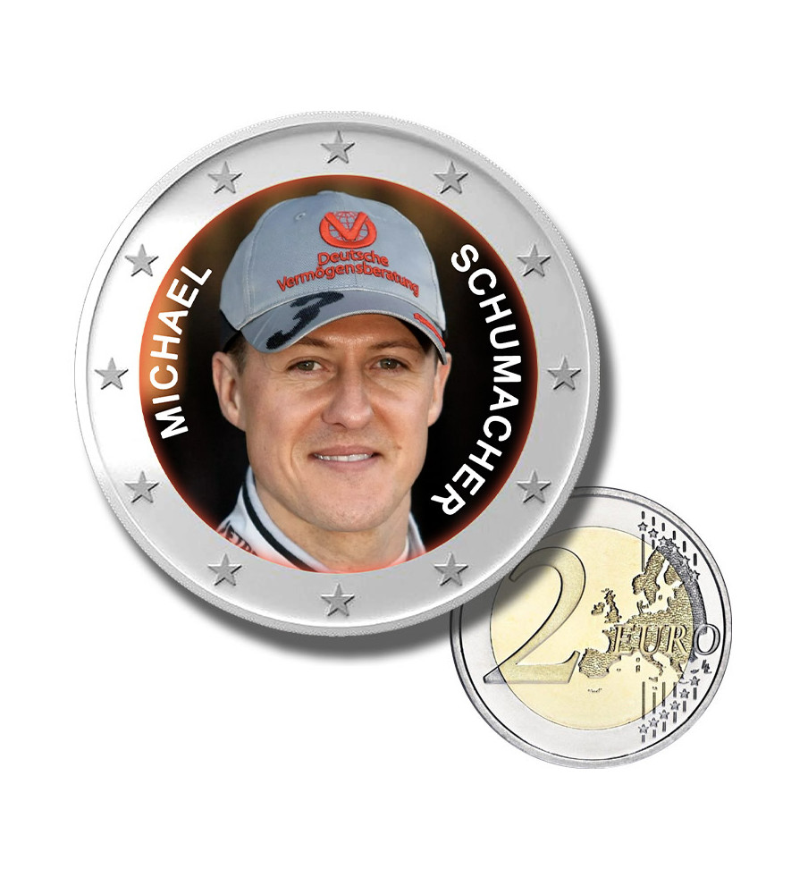 2 Euro Coloured Coin Racing Driver - Michael Schumacher