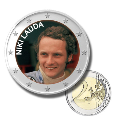 2 Euro Coloured Coin Racing Driver - Niki Lauda