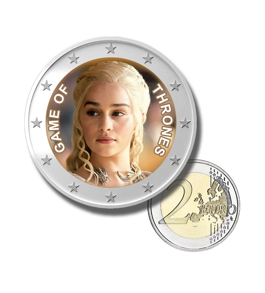 2 Euro Coloured Coin Cinema Film Series - Game Of Thrones - Daenerys Targaryen