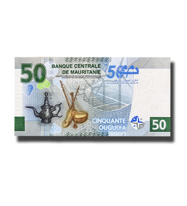 2023 Mauritania 50 Ouguiya Hybrid Commemorative Banknote Uncirculated