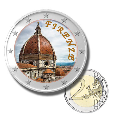 2 Euro Coloured Coin Firenze Santa Maria del Fiore - Florence - Italy