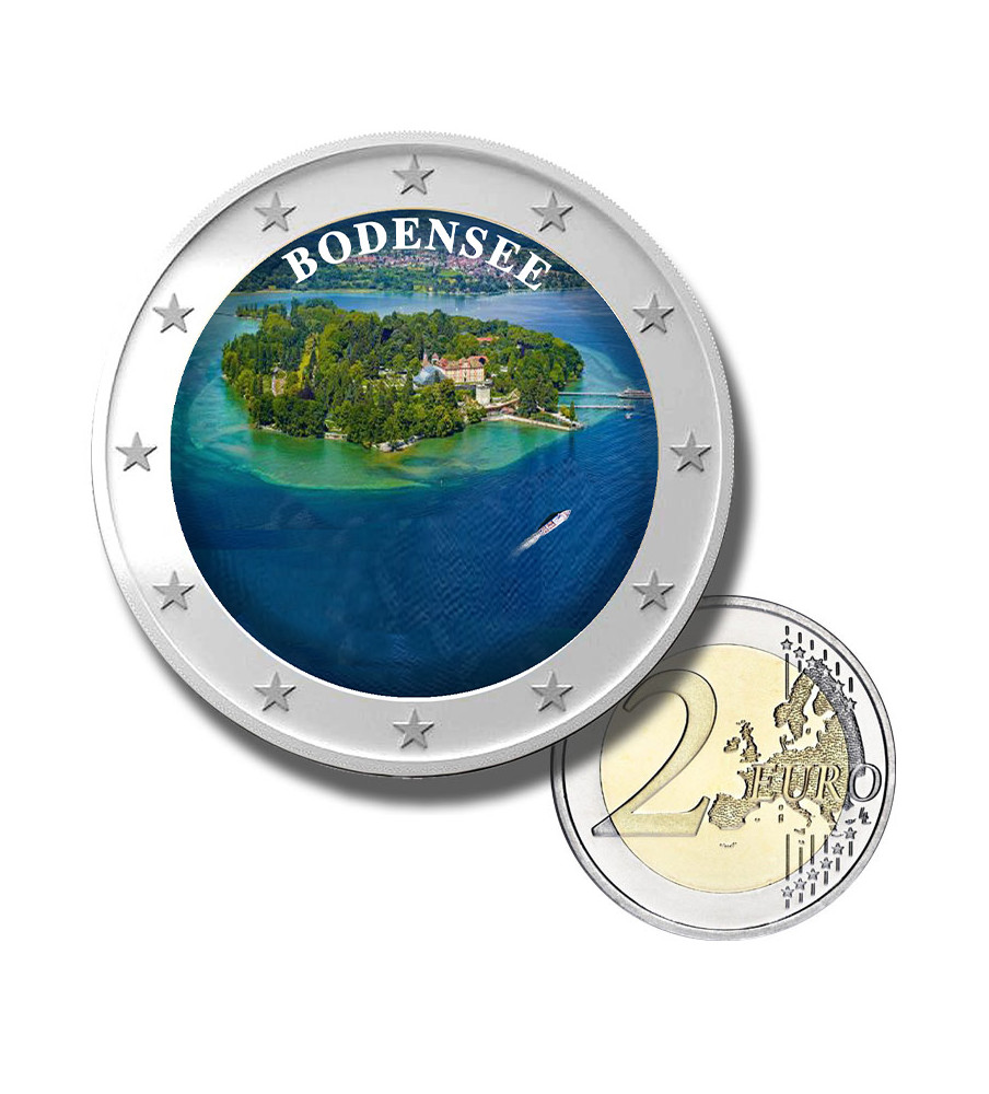 2 Euro Coloured Coin Alpine Lake Constance - Bodensee